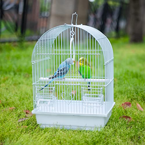 Small Bird Cage, Lightweight Hanging Travel Cage with Removable Tray | Easy to carry and clean, ideal during short trips, camping and vet visits with parakeets, canaries, lovebirds and finches. - size: 11.8"L x 8.9"W x 15.3"H