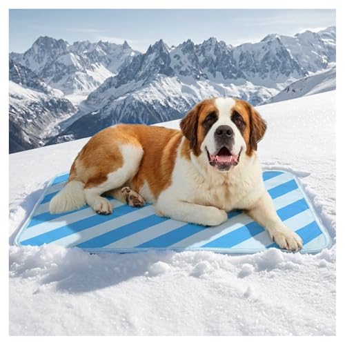 Cooling Mat for Dogs,Stylish Patterns,Self Cooling Indoor Outdoor | Instant Cooling,No Gel,100%Non-Toxic,Claw-Proof,Anti-Slip,Washable,for dog creat,dog bed,Blue XL - color: Blue, size: 43"x32"(X-Large)