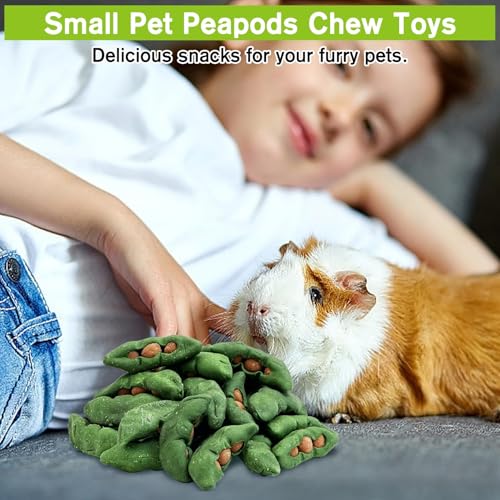 Fhiny Hamster Chew Toys for Teeth, 12 PCS Peapods Shaped Guinea Pig Snacks Natural Timothy Grass Carrot Rabbit Treats Handmade Small Animal Food for Bunny Chinchilla Gerbil Molaring - size: 12 PCS
