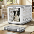 Collapsible Dog Crate for Large/Medium Dogs - 36" L Foldable Dog Cage No-Tool Assembly, Travel Dog Crate with 2 Wheels - Easy to Carry, Space-Saving, Indoor Outdoor Use, 36.4"(L) x22.84(W) 25.8"(H) - size: 36.4"L x 22.8"W x 25.8"H