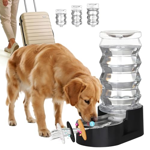 RIZZARI 8L Dog Water Bowl Dispenser:Spill Resistant Multi Pet Solution | Cleaner Drinking Water / Dishwasher Safe Bowl / Auto-Refill with No Pump / Spill Resistant / No Electricity - color: Dark Black, size: 8L