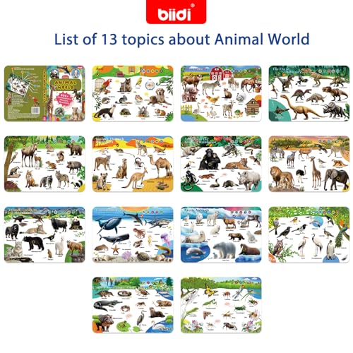 English Interactive Sound Book Talking Activity Toy Gifts Toddlers Kids 3-6 | Rechargeable Audio Book Educational Learning Toy Birthday Xmas Gift Boys Girls 3+ Sensory Autism Toys 171 Animals 600+ Sounds - style: New-Animal World