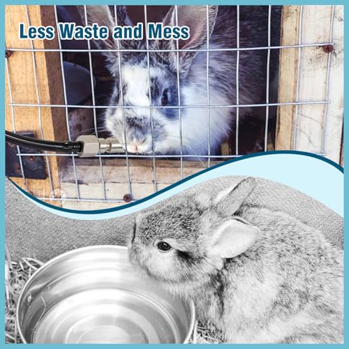 Stainless Steel Water Nipples Metal Automatic Watering System Kit for Rabbit Bunny and Rat | Metal Automatic Watering System for Rat, Guinea Pig, Hamster, Ferrets, Mouse, Mice - color: silver