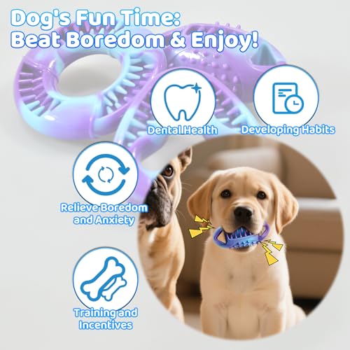 3PCS Puppy Teething Toys for Puppies & Small Adult Dog Up to 25 lbs | TPR Puppy Chew Toys, Three Shapes of Small Stuffable Puppy Toys, Extended Playtime & Clean Pet Teeth