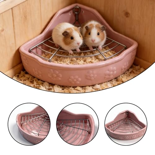 Guinea Pig Potty Box, Guinea Pig Litter Box, Enclosed Small Pet Toilet, Splash Proof & Easy Clean Ceramic Structure, Space Saving Design for Guinea Pigs, Rabbits, Chinchillas