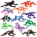 Honoson 12 Pcs 3D Printed Animals 5-7cm, Realistic Frog | Articulated Fidget Animals, Flexible 3D Printed Figures for Stress Relief, Cute Mini Joints for Party Favors and Display - size: 5-7cm, style: Realistic Frog