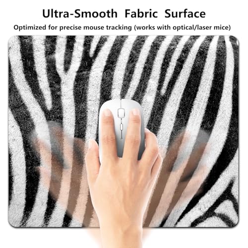 Zebra Fur Texture Mouse Pad, Wild Stripes Animal Print Art Desk Mat | 9.5"x 7.9", Black and White Design, Cute Smooth & Anti-Slip Mousepad - color: Colorful Design Wknoon-Art 06