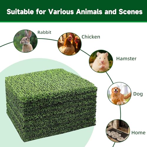 8 Pack Chicken Nesting Pads, Washable Reusable Hen Laying Mats, Green | 12 x 12 inch Chicken Coop Accessories, Cut to Fit Nesting Boxes, Rabbit Cages - color: Green