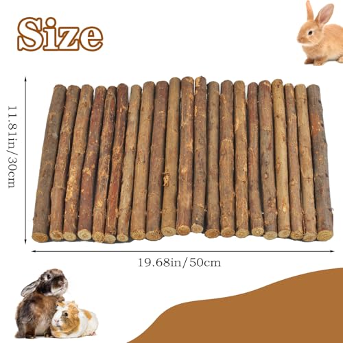 Large Wooden Rabbit Bridge Ladder,19.68 x 11.81 inches Flexible Bunny Tunnel Hideout House Hamster Natural Chew Toy Small Animal Climbing Ramp for Guinea Pig Chinchilla Rabbit Ferret Hedgehog