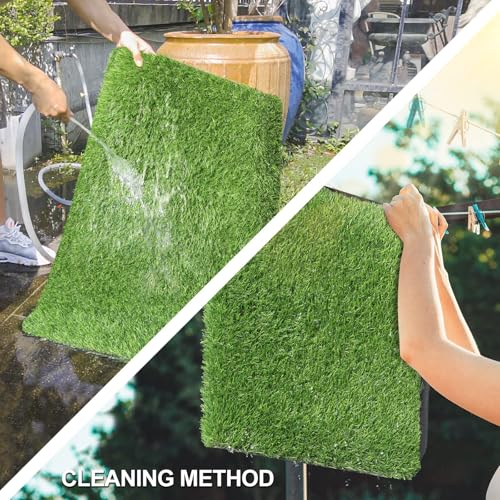 Artificial Turf Rug For Dog, Sturdy Indoor/Outdoor Fake Grass, 36" x 59" | Safety material, Durable TPR bottom, Realistic look, Non-Slip, Dog urine will NOT soak through to your floor. - size: 3' x 4'11" (Rectangular)
