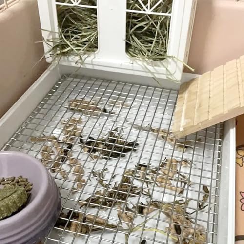 PODOO Stainless Steel Grids for Rabbit Litter Box, 1.5cm Holes, Fits 14.6x11.8x 0.79 inch Medium Guinea Pig Litter Box, Ideal for Small Animals (only Grids) (Medium) | Grid only for the PODOO medium litter box; 14.6 x 11.8 x 0.79 in with 1.5 cm holes. Not