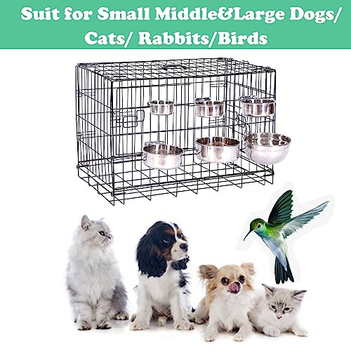 Love Dream Dog Crate Bowl Removable Stainless Steel Pet Kennel Hanging Bowl | Durable Anti-Spill Pet Metal Bowl Hanging Water Food Bowls with Clamp Holder for Small Medium & Large Dogs Rabbits or Birds - color: 4.7“*1.9”