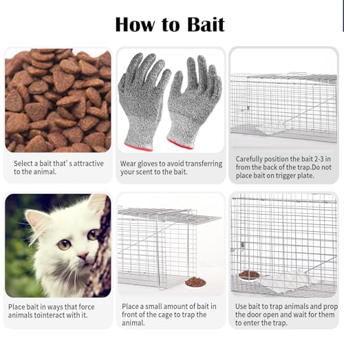 37 Inch Live Animal Trap | Animal Trap for Cats,Raccoons,Rabbits,cat Trap for Stray Cats,Live Traps for Raccoons,Steel Foldable with Pedal Triggers