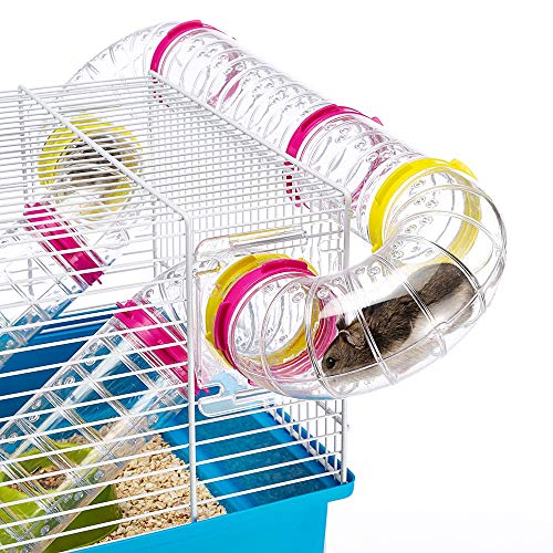 Ferplast Paula Small Hamster Cage | Fun & Interactive Cage Measures Measures 18.11L x 11.61W x 9.6H & Includes All Accessories - style: Paula Hamster Cage