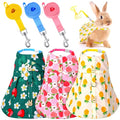 Weewooday 3 Sets Rabbit Bunny Harness and Leash Gift, Cute Bunny Clothes for Rabbits Dress Costume Walking Harness Escape Proof Pet Supply for Hedgehog Ferret Squirrel(Peach, Pineapple, Strawberry)