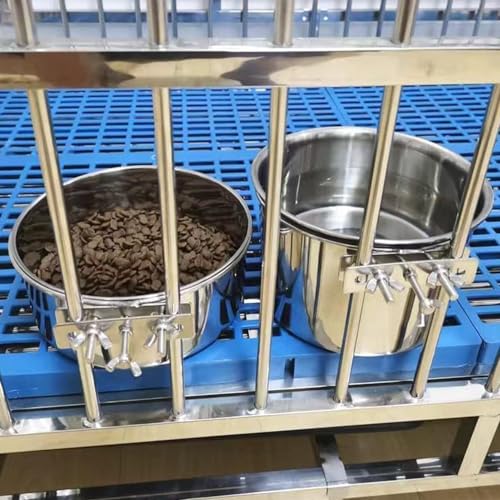 Dog Crate Water Bowl No Spill, 2 Pack Stainless Steel Large Dog Bowls, Hanging Dogs Kennel Water and Food Bowls for Crate Cage，Metal Feeder Dish Coop Cup for Medium Large Dogs Pets