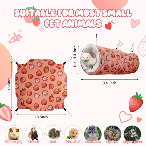 LYART Guinea Pig Rat Ferret Hammock and Warm Bed Small Pet Hideout Tunnel Cave Hanging Bunkbed Hammock Cage Toy for Hamster Sugar Glider Squirrel (3.Hammock & Tunnel) - color: 1.Hammock & Tunnel