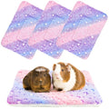 4-Pack Guinea Pig Bed, Fleece Washable Bunny Mat, 14"x10" | Soft Flannel Small Animal Cage Liner, Rabbit Bedding, Cozy Blanket for Hamster, Ferret, Easy to Clean - size: 14x10 Inch