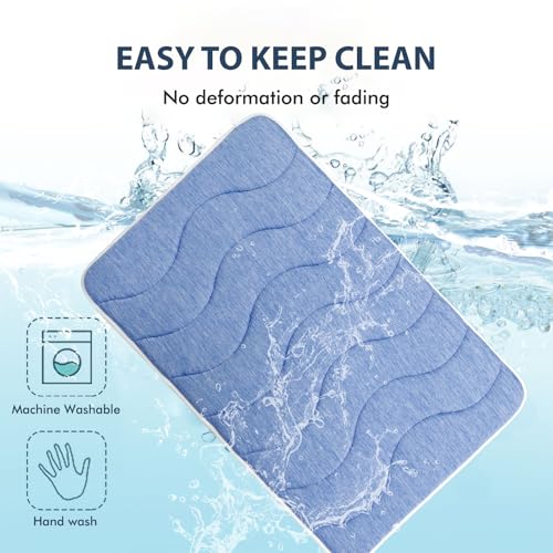 MICROCOSMOS 0.8" Thick Cooling Dog Foam Pad & Summer Pet Sleeping Mat, Machine Washable, Materials Safe, Portable Flat Pet Bed for Dogs.(Navy Blue, 36" x 23") - color: Navy Blue, size: 36"L x 23"W x 0.8"Th