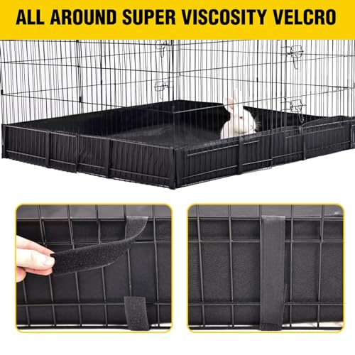 Aivituvin Rabbit Playpen Pet Pen Small Animal Cage with Waterproof Liner - Extension Playpen - color: Black