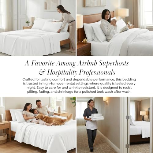 Southshore Fine Living, Inc. 4 Piece Twin XL Sheets Set - 21 Inch Extra Deep Pocket Bed Sheets Set with 2 Pillow Cases - Ultra Soft Microfiber Pet Hair Resistant Bedding Twin XL Size - White - color: 01 - White, size: Twin XL