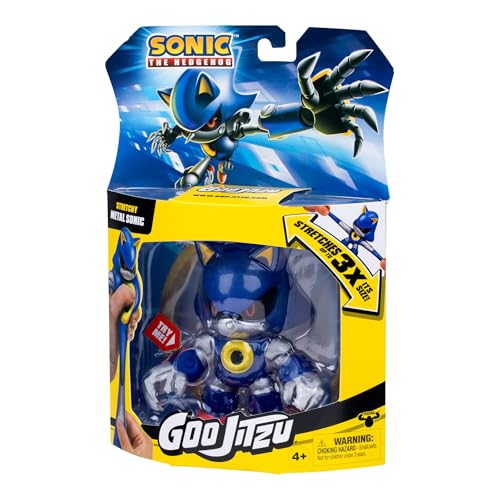 Goo JIT Zu Metal Sonic, Squishy Stretchy Action Figure, Sonic Toys | Over 4 in. tall with goo filling and stretchable arms that extend up to 16 in. for squeeze toys play - style: Metal Sonic