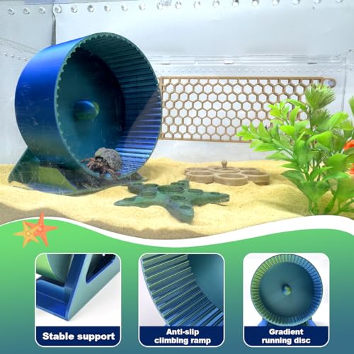 Hermit Crabs Running Wheel Toy - Silent Running Wheel for Hermit Crab Tank Accessories - Small Animal Wheel for Hermit Crab Hamster Gerbils