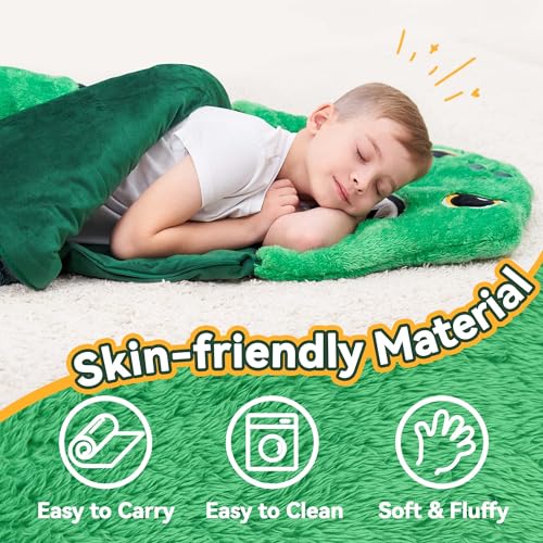 iPlay, iLearn Kids Dinosaur Sleeping Bag, Toddler Boys Daycare Dino Nap Mat | 2 In 1 Plush Animal Slumber Bag, Green Pillow, Happy Travel Sleepover Preschool Birthday Gift for Age 3 4 5 6 7 8 10 12 Child - style: Dinosaur
