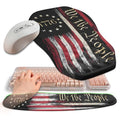 2-in-1 Ergonomic Set, Wave Keyboard Wrist Rest and Massage Slope Mouse Pad Wrist Support, Rebound Memory Foam for Relieve Carpal Tunnel Syndrome and Wrist Pain (Flag) - color: Flag