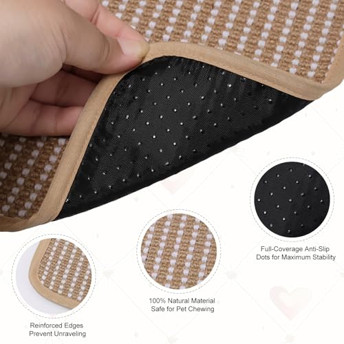 3PCS Rabbit Scratch Mat, Natural Bunny Scratching Pad Claws and Teeth Care Rabbit Mats for Cages Chew Toys for Bunny Pet Cage Bedding for Biting Sleeping Nesting (11x14 inch) - size: 11x14 inch
