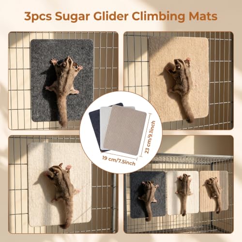 3PCS Sugar Glider Toys Climbing Mats, Sugar Glider Cage Accessories