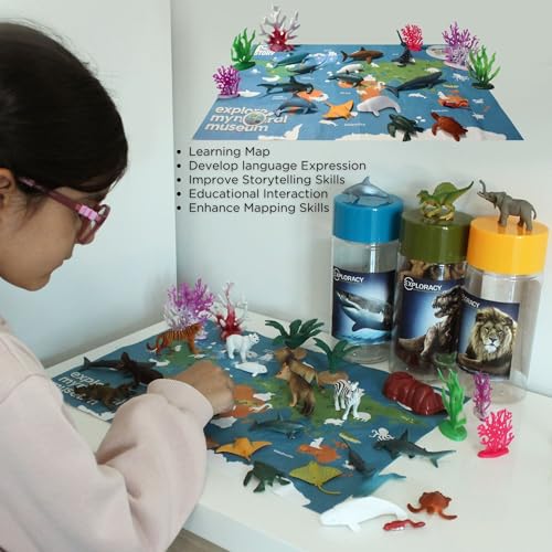 15pcs Mini Sea Animals Toys for Kids Toddlers Ocean Animal Toy Figurine Realistic Sealife with Shark Whale & Dolphin Bath Toys Sensory Bin Play Birthday & Party Favors