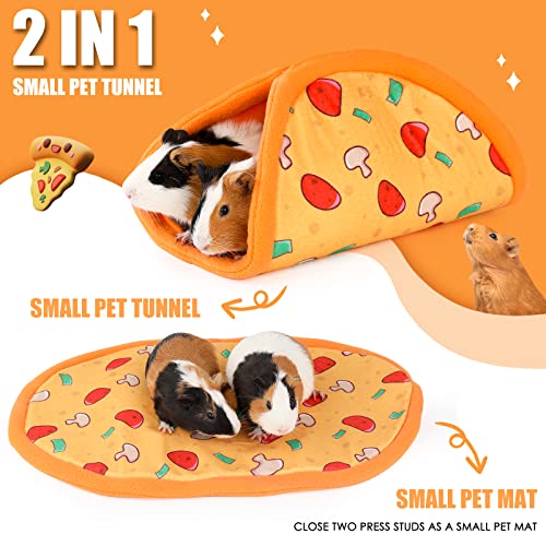 Guinea Pig Hideout - Guinea Pig Taco Hideout, Guinea Pig Tunnel House, Washable Hides, Ideal for Small Pets, Pizza Pattern