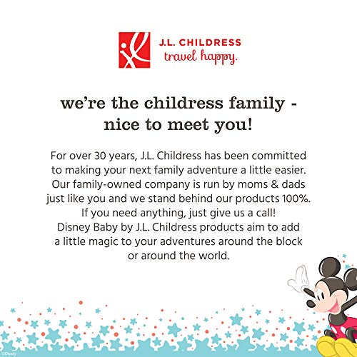 J.L. Childress Disney Baby Single & Double Stroller Bag - Travel Bag for Airplane, Fits Most Single & Double Baby Strollers, Airport Accessories for Gate or Baggage Check - Mickey Mouse, Black