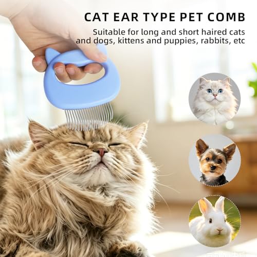1 Pcs Pet Hair Removal Massaging Shell Comb Soft Deshedding Brush Grooming Tool for Long Short Hair Cat Dog Rabbit (Blue) - color: Blue