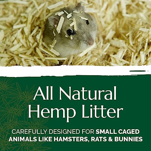 AubiZoo High Grade Small Animal Hemp Bedding, Ultra Absorbent Blend of Hemp Pieces Designed for The Comfort of Pets, Rat Cages, Guinea Pigs, Bunny Rabbit, Reptile Terrarium, Bird, Easy Size 3kg 6.6lb - size: 6.6 Lbs