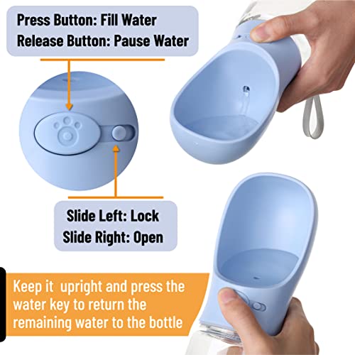 Mr. Pen- Portable Dog Water Bottle, 19 oz, Large | Leak Proof Puppy Water Dispenser with Drinking Feeder for Pets, Outdoor Walking, Hiking, Travel, Not Dishwasher Safe - color: Blue
