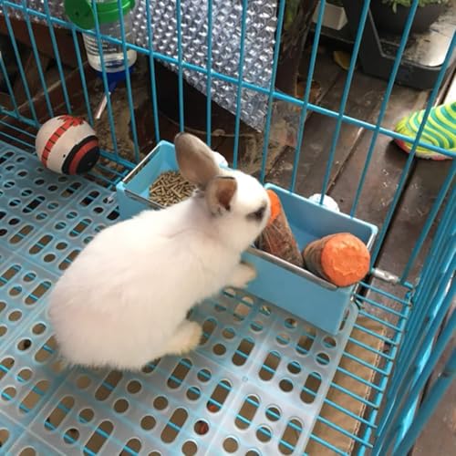 Hamiledyi 8 Pcs Rabbit Cage Mats Small Animal Plastic Feet Pads Floor Mat for Pet Cats Dogs Bunny Hamster Rat Chinchilla Guinea Pig(Blue)