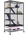 Multi-Level Metal Small Animal Cage, Removable Tray & Ramp, Lockable, BPA-Free, Indoor/Outdoor Use,for Ferrets, Hamsters, Chinchillas, Rabbits, Guinea Pigs, Hedgehogs, Gerbils - size: 36.0"L x 23.0"W x 64.0"H
