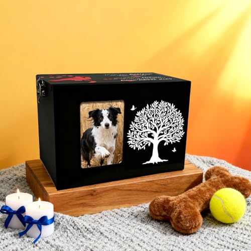 Bird Ashes Urn Wooden Pet Urn Box Tree of Life Pattern Rectangle Storage Containers Keepsake Cremation Boxes with Photo Frame for Pet Dog Cat Memorial Remembrance Gift 6.3 x 4.3 x 4.3 Inch - color: Bird