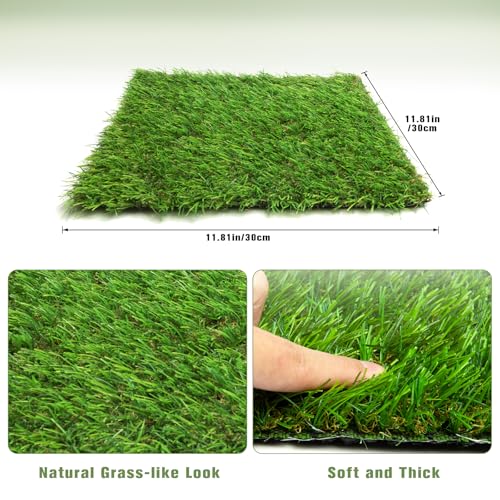 XXXFLOWER Chicken Nesting Pads for Coop 4 Pack 11.81x11.81in | Washable Nesting Pads for Chicken Coop, Artificial Grass Mat for Poultry Accessories, Pet Garden Lawn Indoor Outdoor