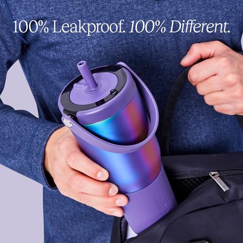 BrüMate Resa 35oz 100% Leakproof Travel Tumbler with Handle & Straw | Flexible SoftSip Straw | Silicone Sleeve for Durability | Stainless Steel | Cup Holder & Travel Friendly Water Bottle | (Kiwi) - color: Kiwi, size: 35 oz