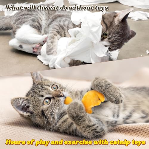 MALLMALL6 Catnip Toys for Cat - 5Pcs Dino Nuggets Cat Toy, Indoor Kitten Chew Bite Kick Dinosaur Chicken Nugget Catmint Interactive Pet Supplies, Cute Pet Gifts for Kitten Lover - style: Dino Nuggets