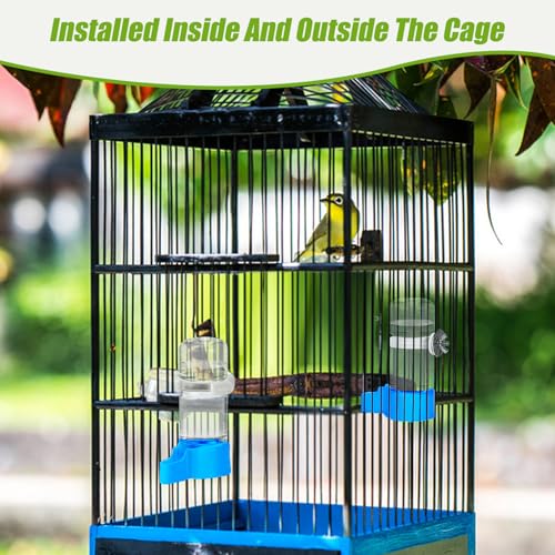 2 Pack Automatic Bird Cage Water Dispenser, 4.73 oz Parakeet Water Feeder | Water Dispenser for Birds, 4.73 oz Tank, Gravity Flow Helps Reduce Mess, Rotating Cage Clip, Budgies Cockatiels Lovebirds - color: Blue, size: 2PCS Water Dispenser