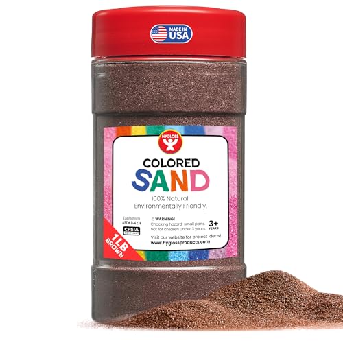 Hygloss Colored Sand for Crafts – 1 lb Bottle, Brown – Vibrant Colorful Fine Sensory Play Sand Art Kits for Kids – Classroom Activities for Children 3 4 5 6 7 8 9 10 11 12 – Safe for Ages 3+ - color: Brown, size: 1-Pound