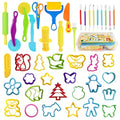 Kleeblatt Dough Tools Set for Kids - 42 Pcs Playdough Kit | 23 animal molds, 9 Basic Dough Tools, 9 Double-Headed Clay Carving Tools, 1 Cleaning Brush, Exquisite Box - color: KT-DoughTools-7
