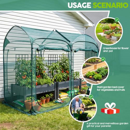 Poray 8.2x4FT Pop up Tunnel Crop Cage, 6FT High Plant Netting Cover for Garden, Pest Guard Barrier for Vegetables & Fruits, Durable Animal & Insect Protection Net - size: Large 8.2x4.1x6FT