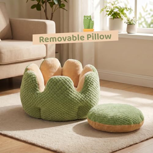 CWV Cute Cat Beds Kitten Beds, Soft Small Dog Beds, Washable Pet Beds for Puppy and Kitty, Cactus Shape, 23 Inch - color: Green