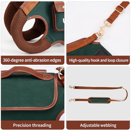 Wakytu Dog Lift Harness Dog Carrier Sling for Small Dogs & Cats,XS | stylish puppy sling carrier with handle & pocket,adjustable leash,walking & travel - color: 1.0 Green, size: X-Small(2-5 LBS)