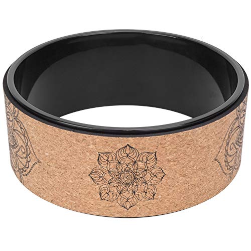 High Density PU Rubber Yoga Wheel for Stretching and Flexibility to Help Back Aches and Tension, Tear, Flexible Roller Designed, Extend Premium Back Roller - color: Black inner ring
